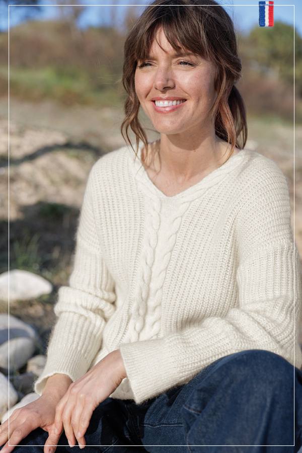 pull  7648  blanc naturel